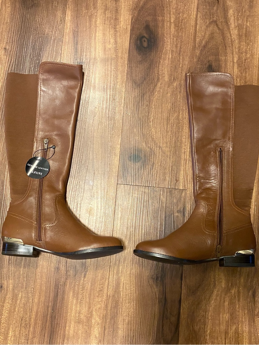 Over-the-Knee Leather Riding Boots in Cognac Brown